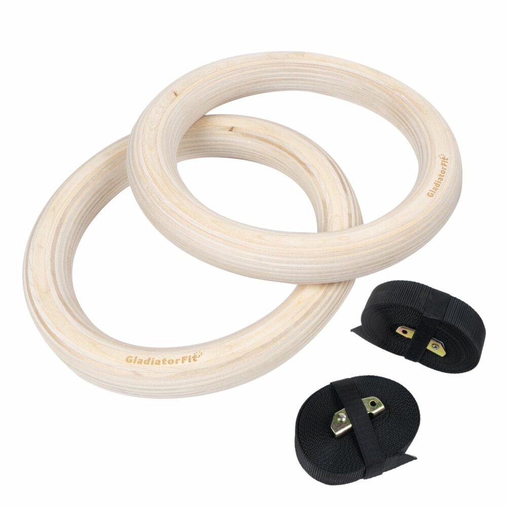 Gymnastics ring 25mm wood with adjustable strap lot of 2