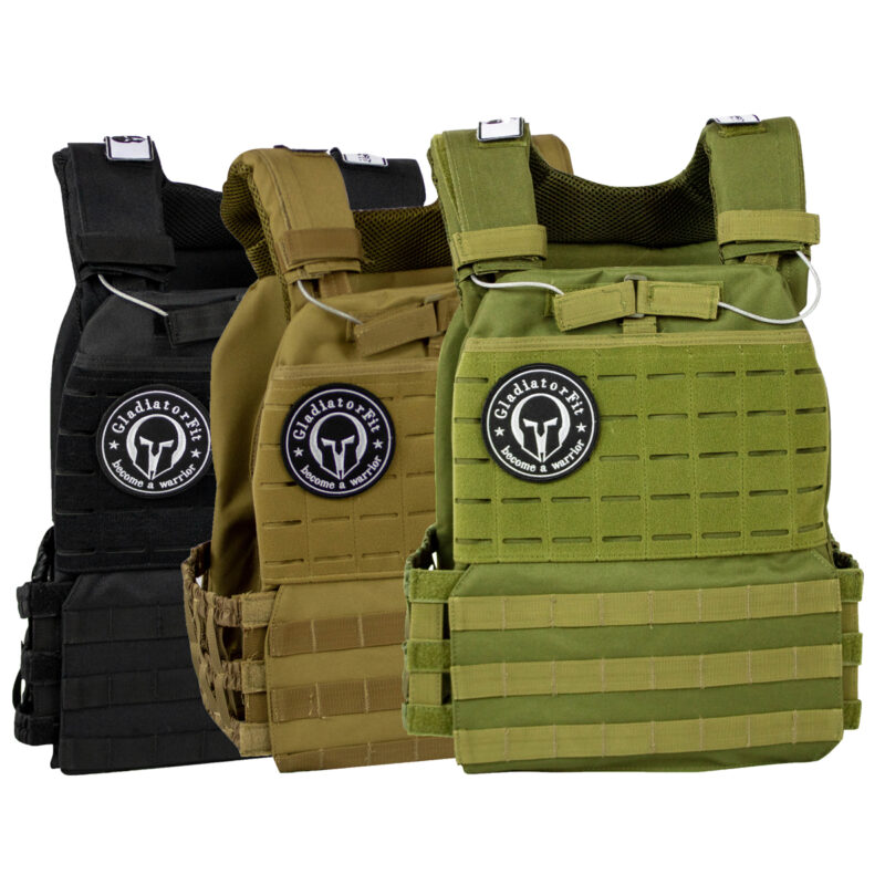 Tactical weighted vest with plates in different colors