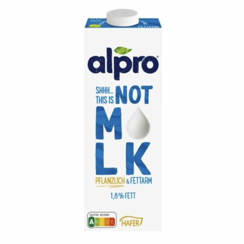 Shhh esto no es m lk" bebida de avena 1,8% 1L Alpro (paquete de 8)