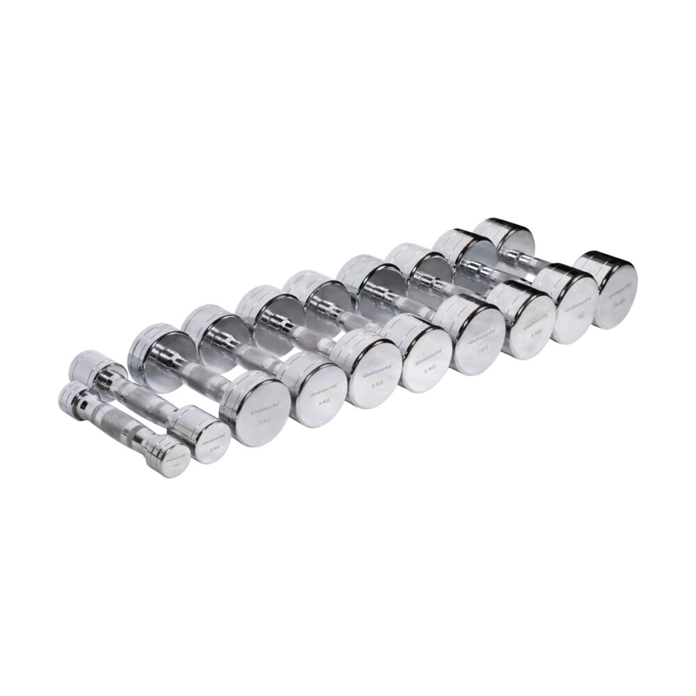 Round chrome dumbbells (set of 2) 1