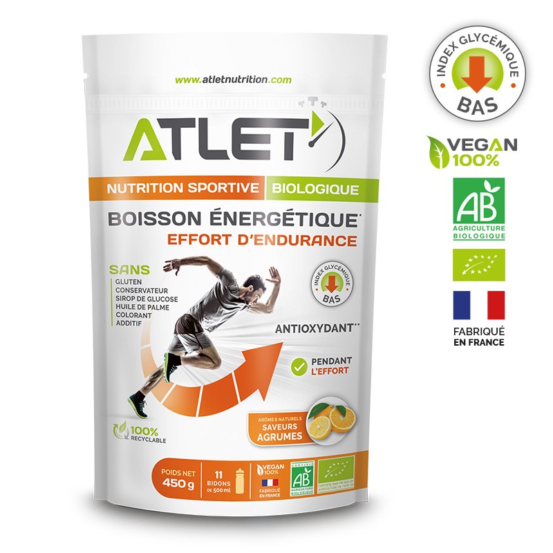 Boisson énergétique Bio 450g Atlet Orange