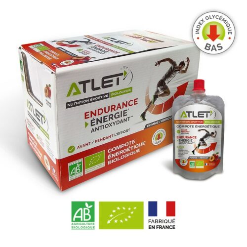 Compotas energéticas ecológicas 100g Atlet (pack de 18) Albaricoque