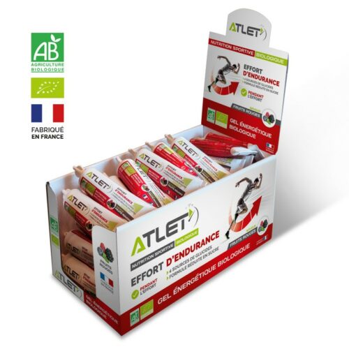 Gels énergétiques Bio fruits rouges 25g Atlet (lot de 45)