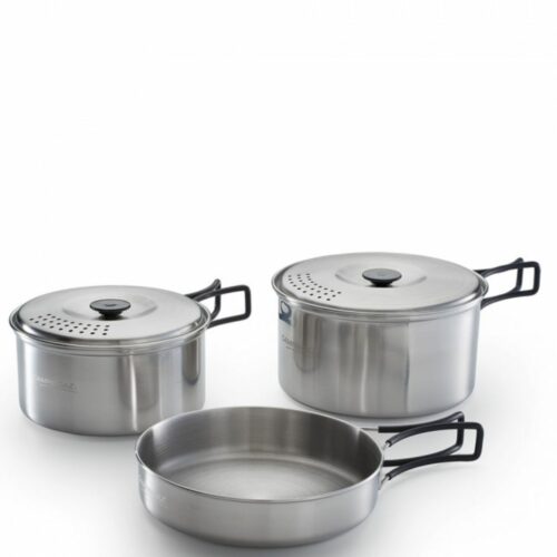 Stainless steel pan and saucepan Camping Cook Kit CampinGaz