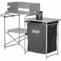 Camping table with cooking support for Coleman 4 stoves and grills