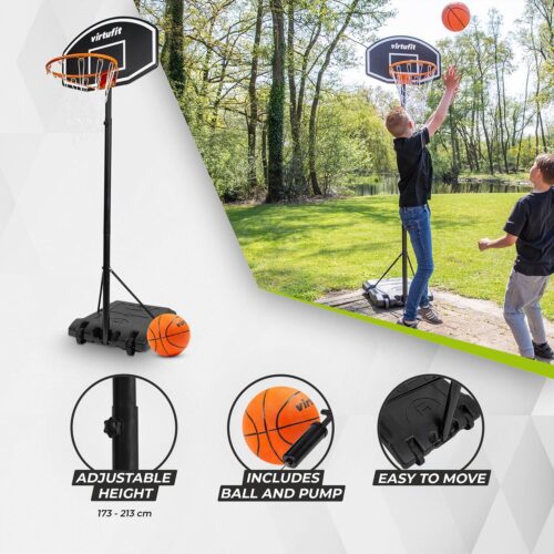 Canasta de baloncesto autoportante VirtuFit de 1,7 m a 2,15 m 78344