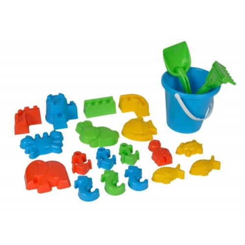 Beach toy sand molds Sandtoyset Promotion Androni set of 22 89308