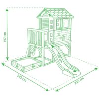 Maison Pilotis Square avec toboggan et bac a sable Smoby 51550