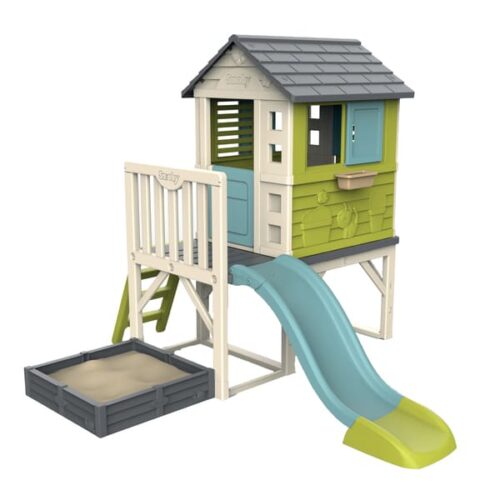 Maison Pilotis Square avec toboggan et bac a sable Smoby 81711