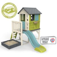 Square Pilotis House with slide and sandbox Smoby 90039