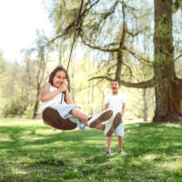 Disco Outdoor swing in walnut Lillagunga 75062