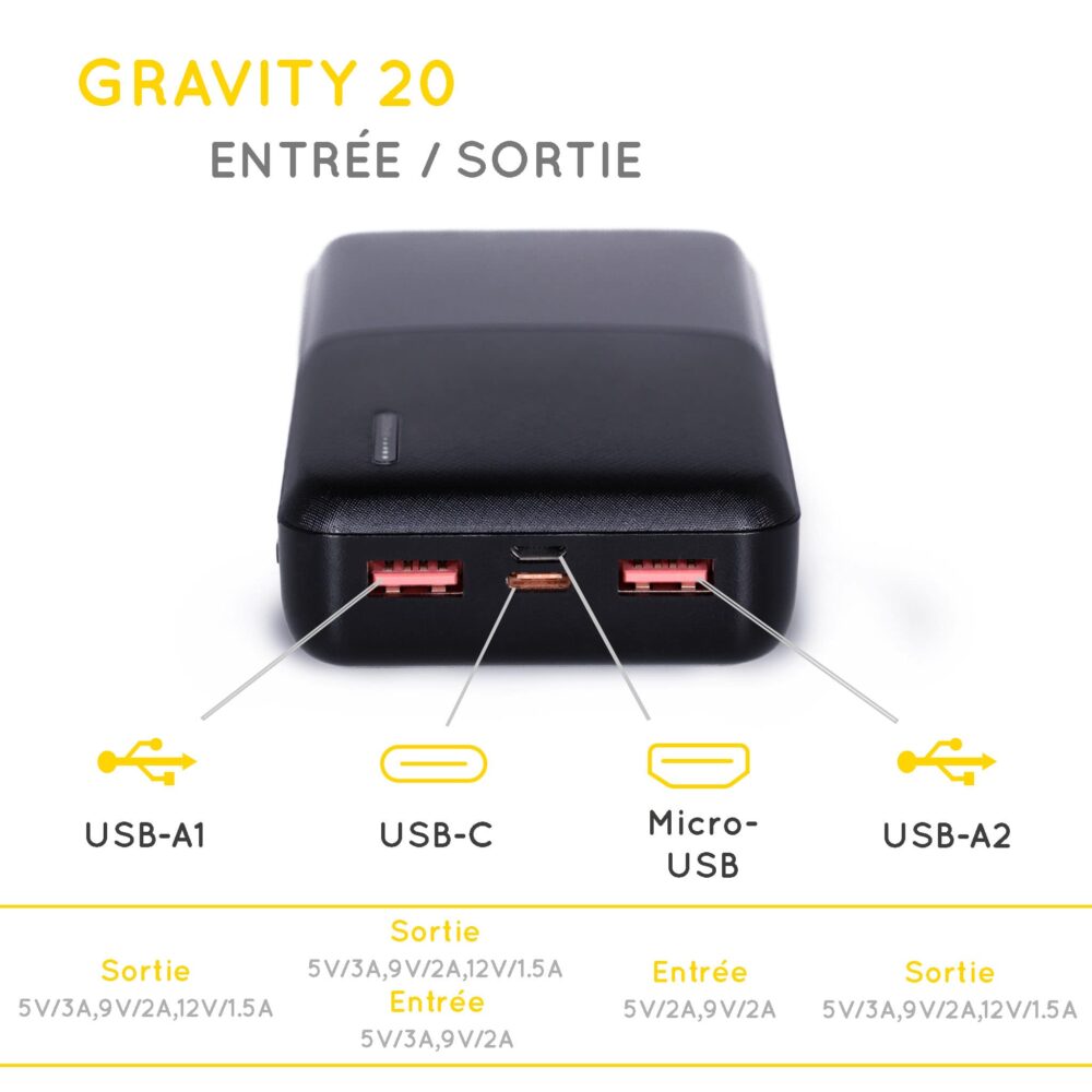 Zwaartekracht 20 externe batterij Sunslice 51485