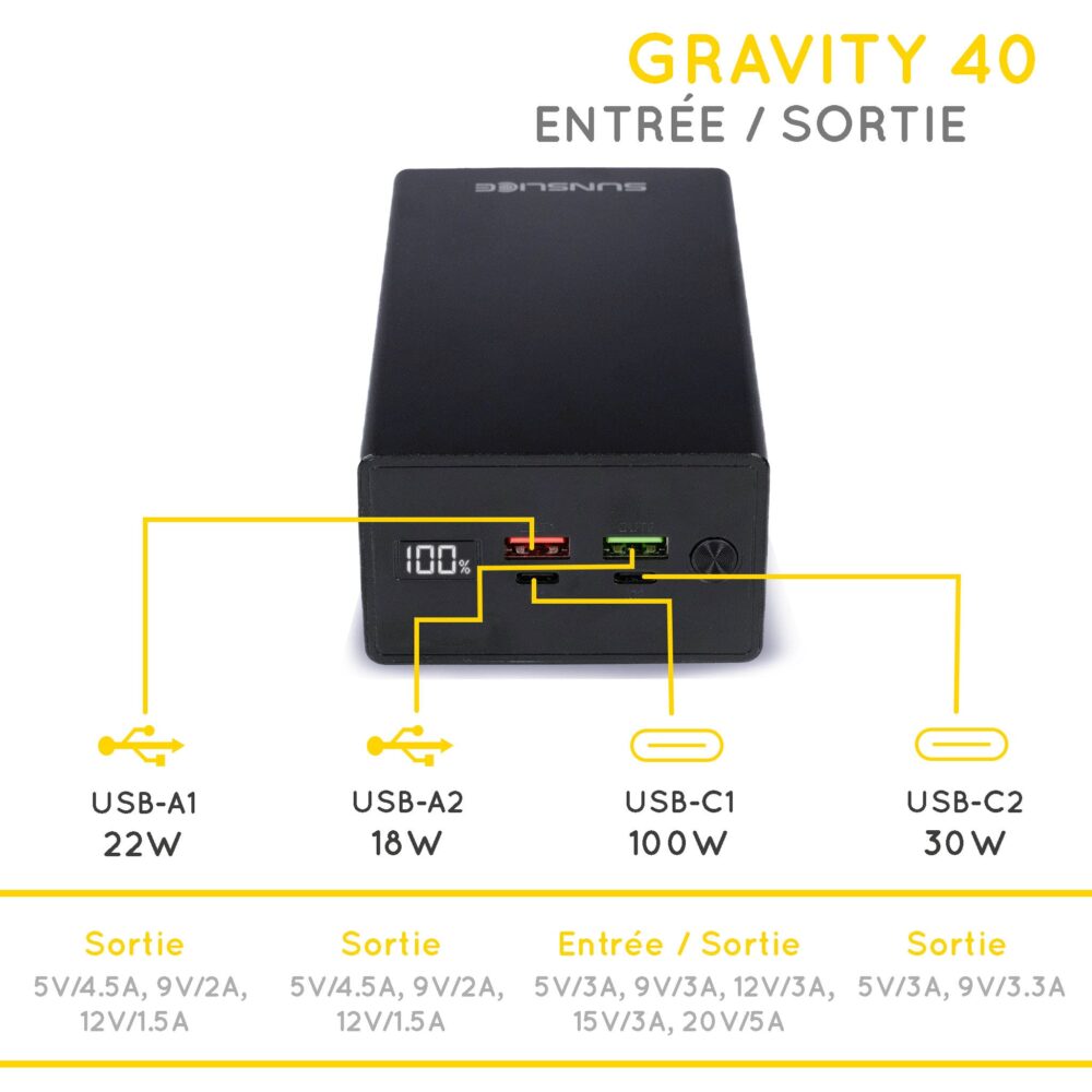 Batería externa Gravity 40 Sunslice 58784