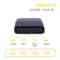 Batterie externe Gravity 5 Sunslice 83656